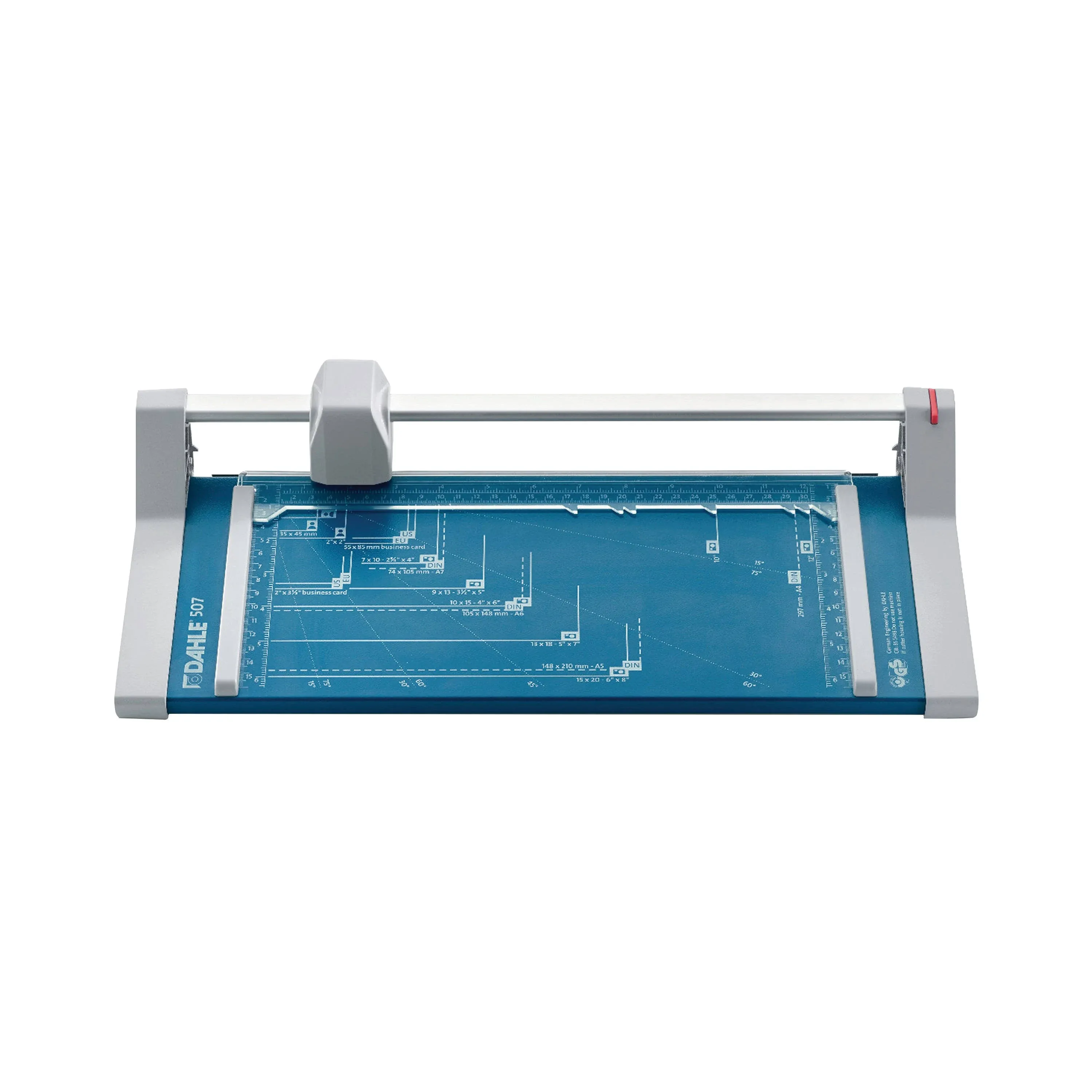 Dahle 507 Personal Rotary Trimmer, 12" Cut Length, 7 Sheet Capacity, Self-Sharpening, Automatic Clamp, German Engineered Paper Cutter