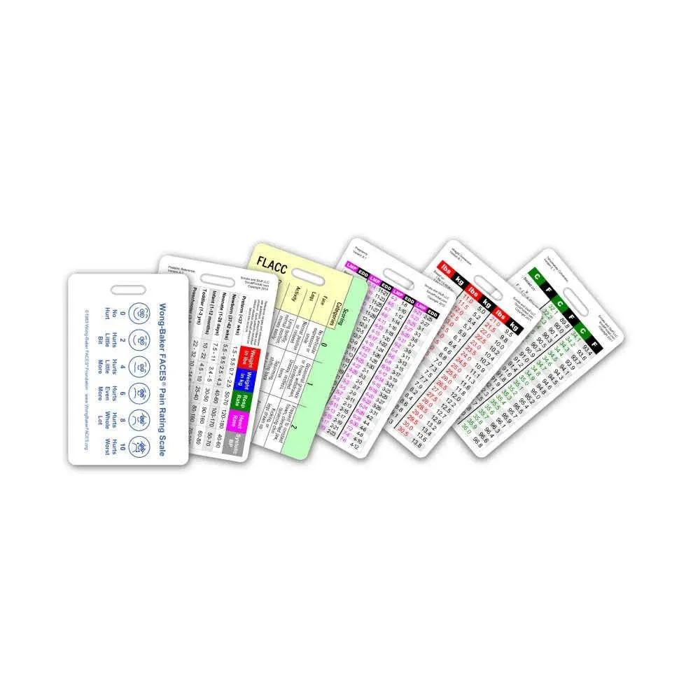 Mini Pediatric 6 Card Vertical Badge Reference Set