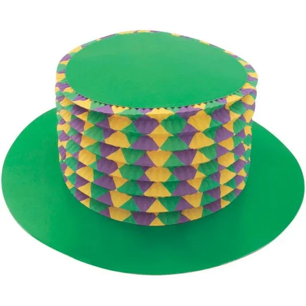 12ct Mardi Gras Accordion Top Hats