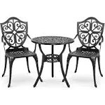 Nuu Garden 3-Piece Cast Aluminum Patio Bistro Set Rust-Proof Outdoor Furniture Set