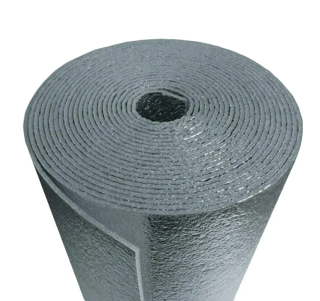 R-8 HVAC Duct Wrap Insulation Reflective 2 Sided Foam Core 24" x 5' 10 Sq Ft