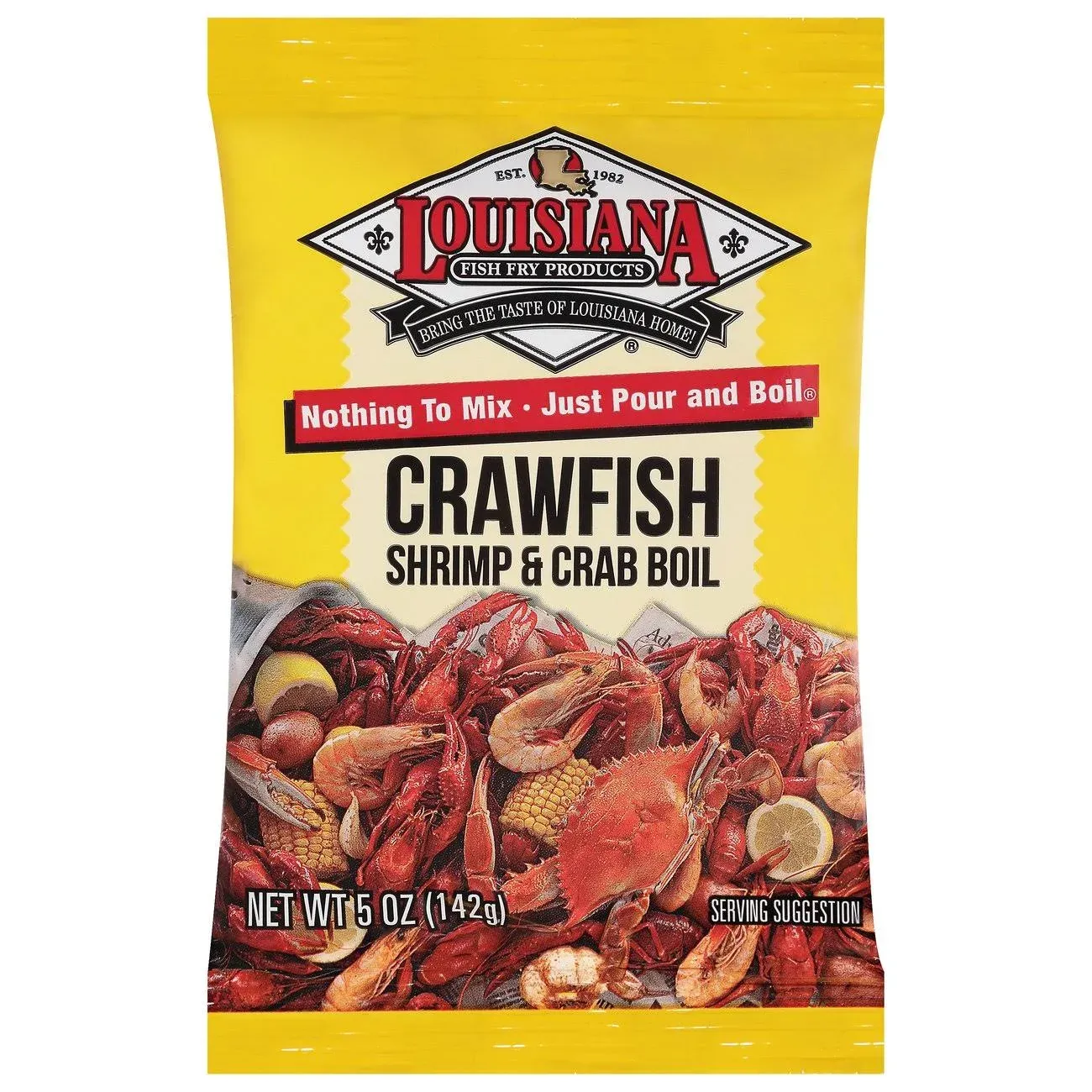 Louisiana Fish Fry Products Louisiana Crawfish Shrimp and Crab Boil Bundle, One 4.5 Pound of Powder Boil, and One 16 oz Bottle of Liquid Boil