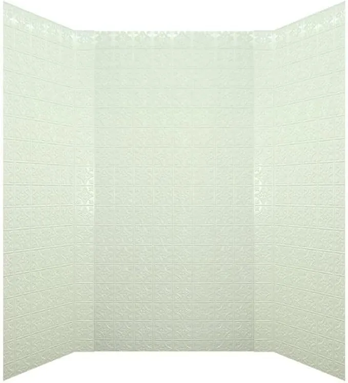 Savannah 60 in. W x 96 in. H x 42 in. D Three piece Glue-Up PVC Tub Surrounds Wall Panels in Gloss White