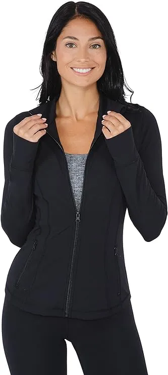 Yogalicious Womens Ultra Soft Lightweight Full Zip Yoga Jacket with Pockets