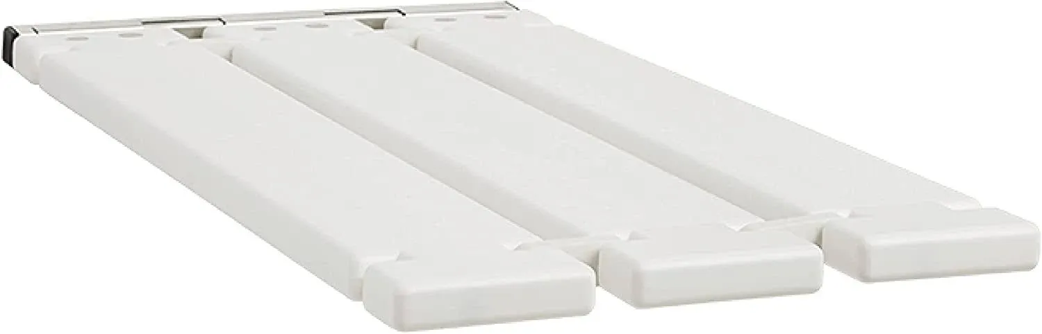 SEACHROME Tri-Fold Tub Seat 29 &#034; X 15 &#034; Removable In White Molded W/ 4&#034; Slats