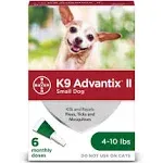 Bayer K9 Advantix Ii Small Dog - 6 Monthly Doses