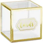 Kate Aspen Wedding Card Box, One Size, Clear/Gold