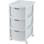 Rimax 3-Drawer Rolling Cart - White