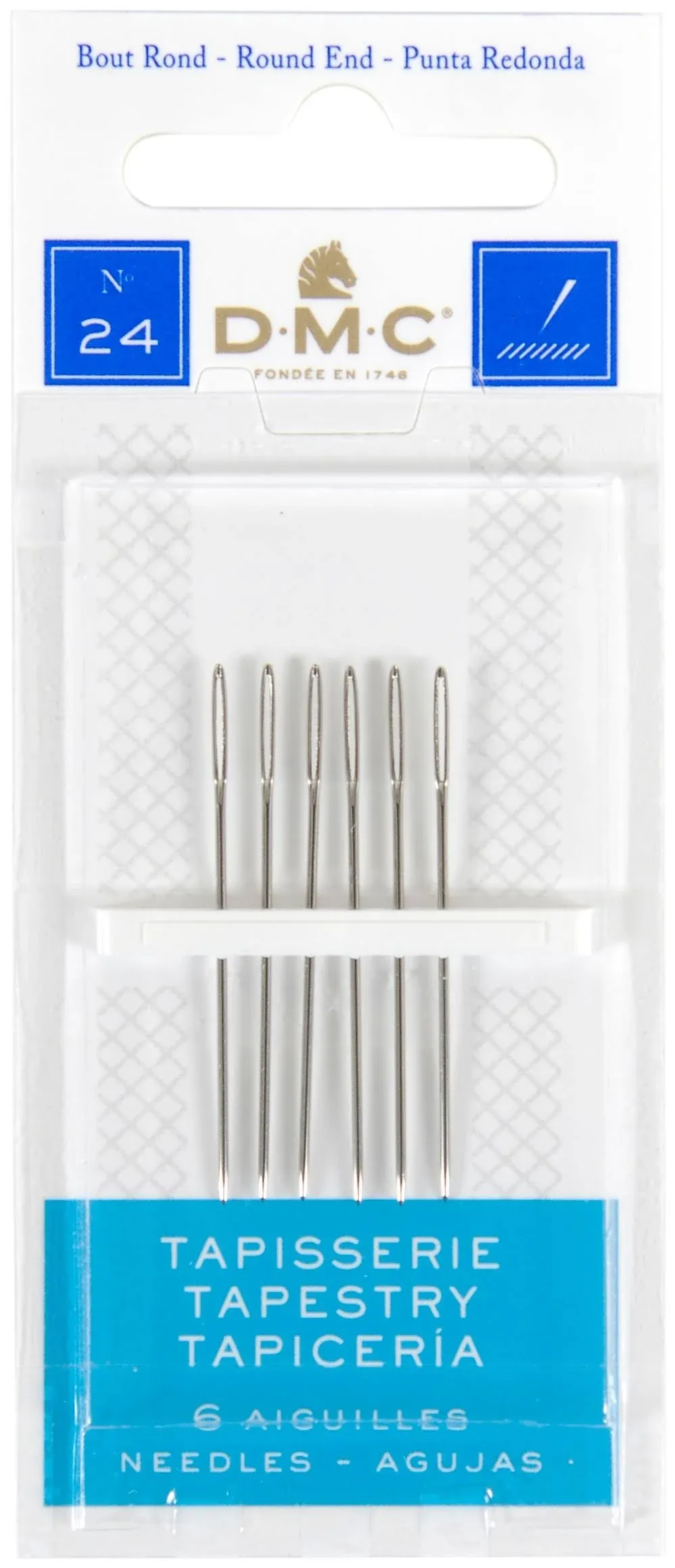 DMC 1767-24 Tapestry Hand Needles, 6-Pack, Size 24