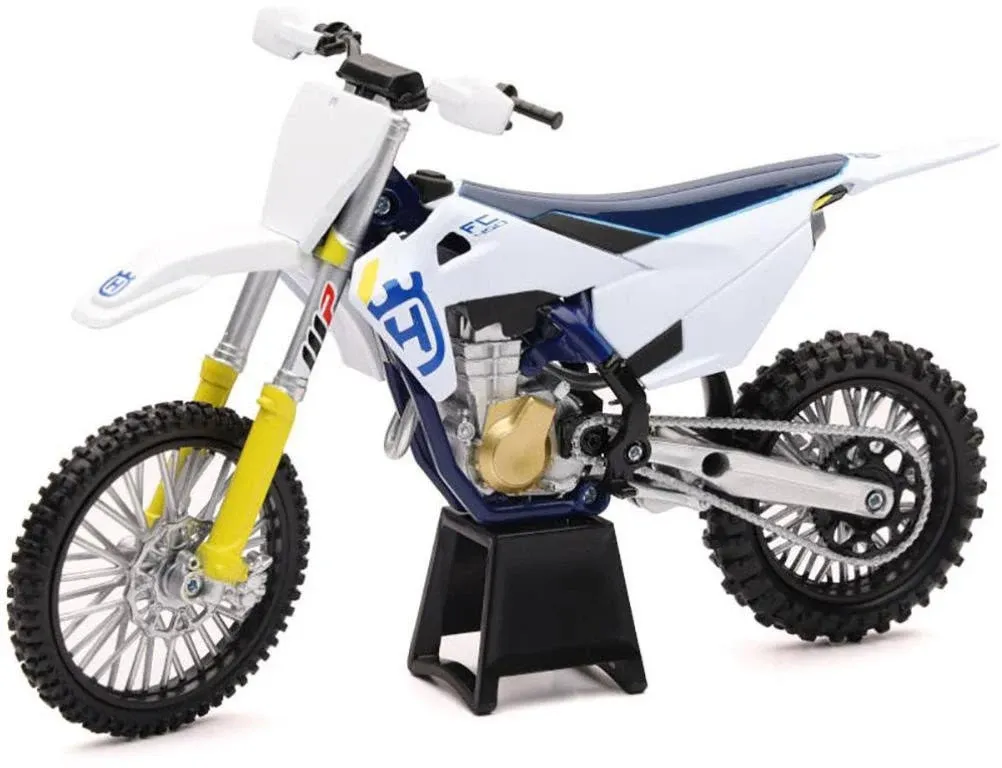 HUSQVARNA FC450 WHITE &amp; BLUE 1/12 DIECAST MOTORCYCLE MODEL BY NEW RAY 58153