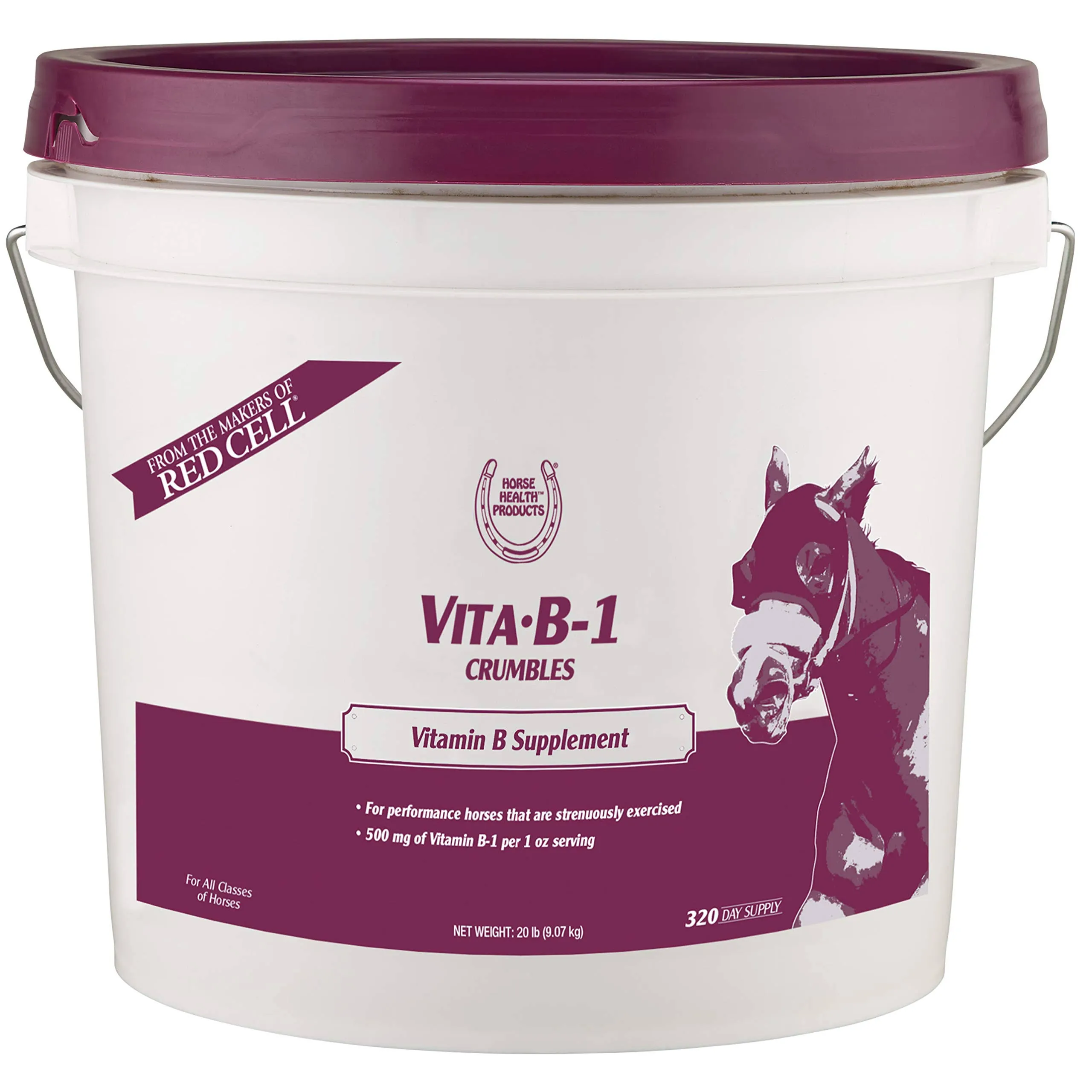 Horse Health Vita B-1 Crumbles Supplement for Horses, Supports optimal muscle activity and metabolism for performance, 20 pounds, 320 day supply