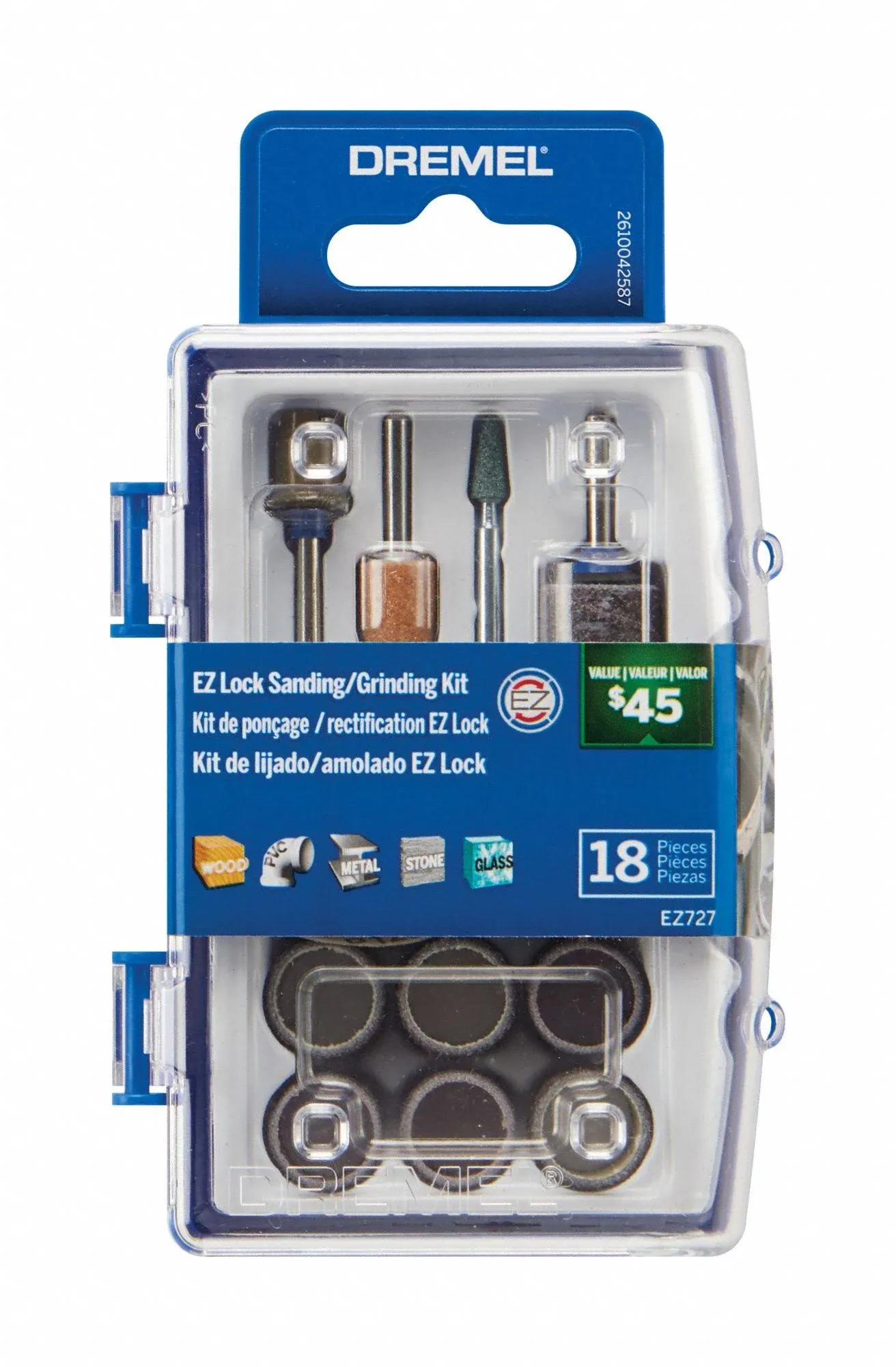 Dremel - EZ727-01 - EZ Lock Sanding and Grinding Kit 18 pc