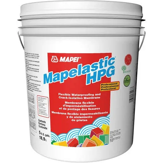 Mapei Mapelastic HPG - Flexible Waterproofing and Crack-Isolation Membrane - 5 Gallons