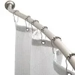 Curved Wall Mounted Shower Curtain Rod in Satin Nickel Adjustable 44 in to 72 in