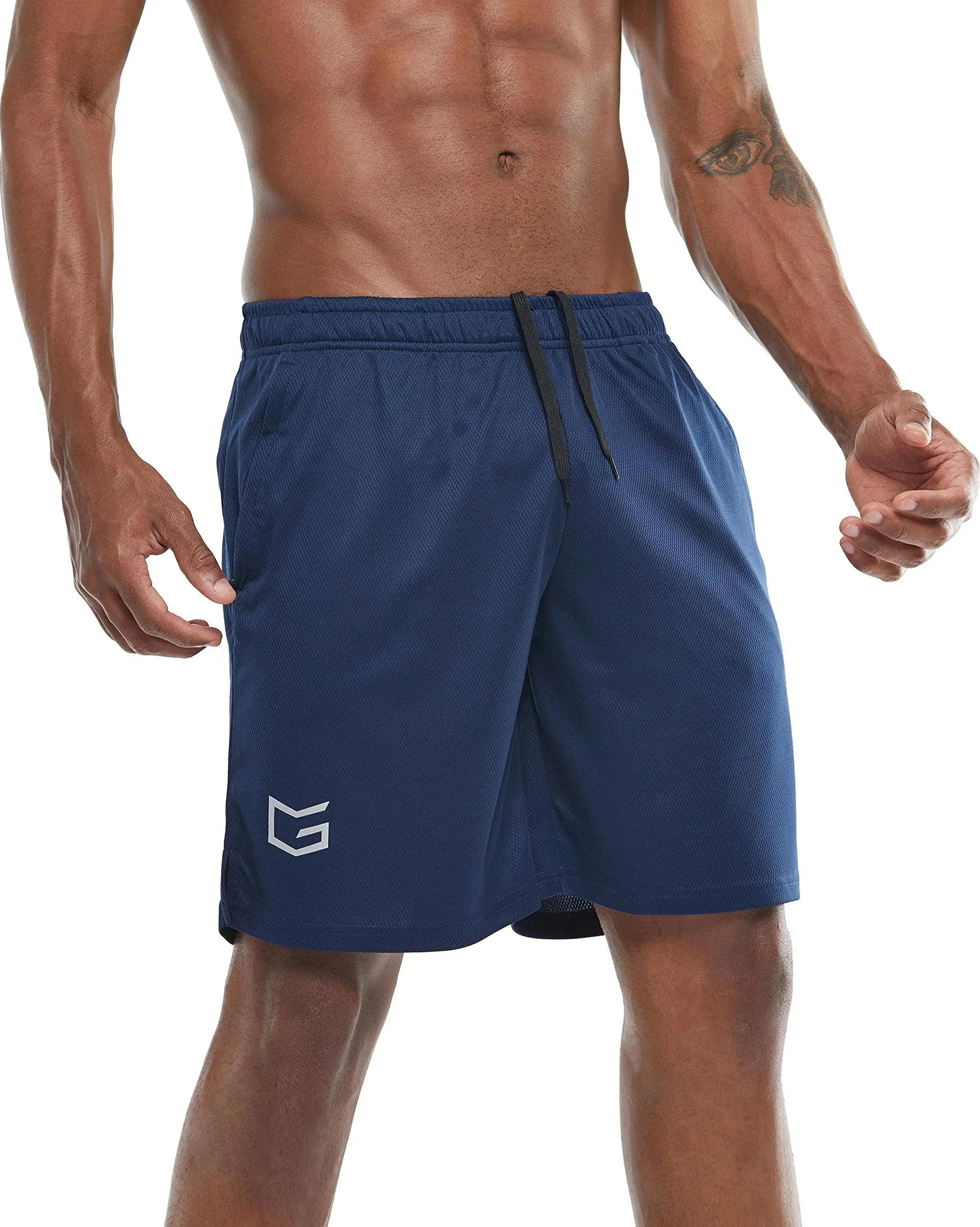 G Gradual Men's 7" Workout Running Shorts Quick Dry Lightweight Gym Shorts with Zip Pockets