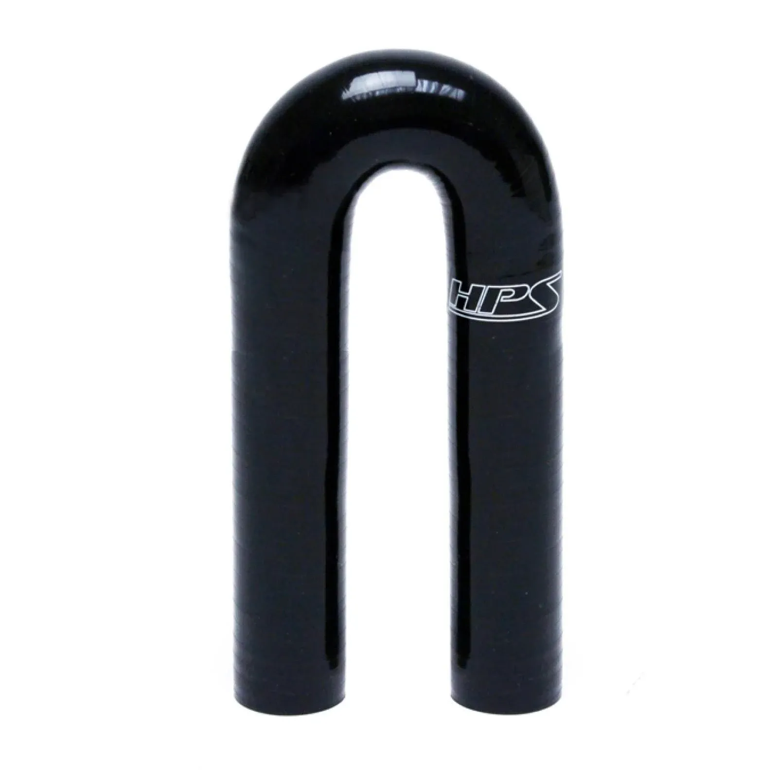 HPS 1-1/2&quot; ID, Silicone 180 Degree U Bend Elbow Coupler Hose, High Temp 4-ply Reinforced, Black, 38mm ID