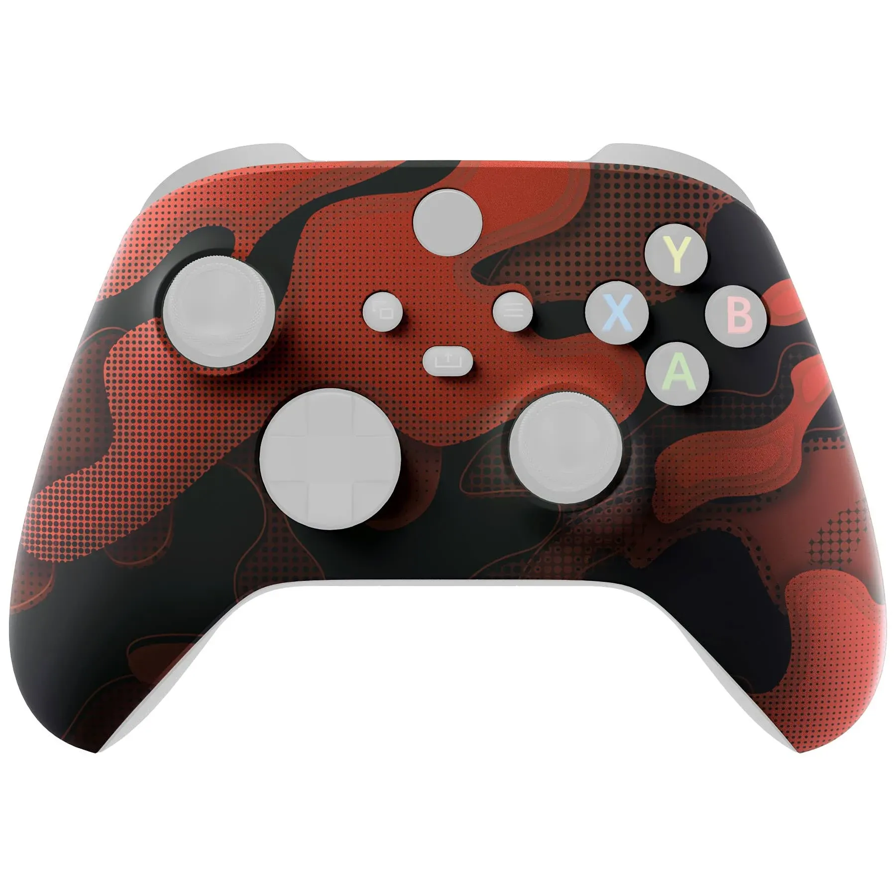 eXtremeRate Replacement Shell for Xbox Series X & S Controller - Unleash Your Style - Red Black Camouflage Custom Acessories Front Housing Cover for Xbox Core Controller [Control NOT Included]