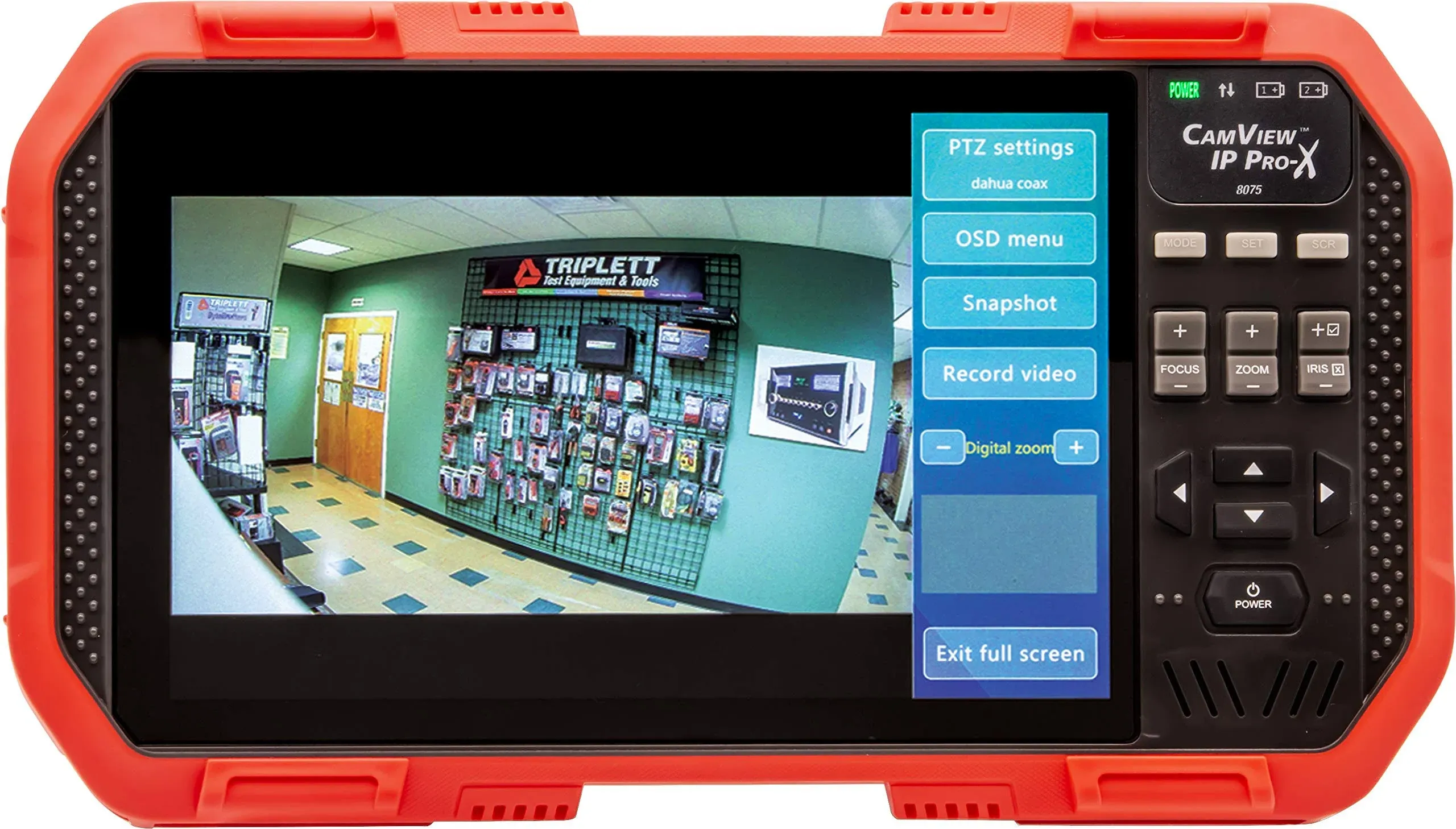Triplett 8075 CamView IP Pro-X CCTV Camera Tester with PoE, Built-in DHCP Server, and 7" TFT Touchscreen - NTSC/PAL, HD-CVI 3.0, AHD 3.0, HD-TVI 3.0