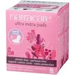 Natracare Ultra Extra Pads with Wings, Long, Individually Wrapped, Made with Certified Organic Cotton, Ecologically Certified Cellulose Pulp and Plant Starch (1 Pack, 8 Pads Total)