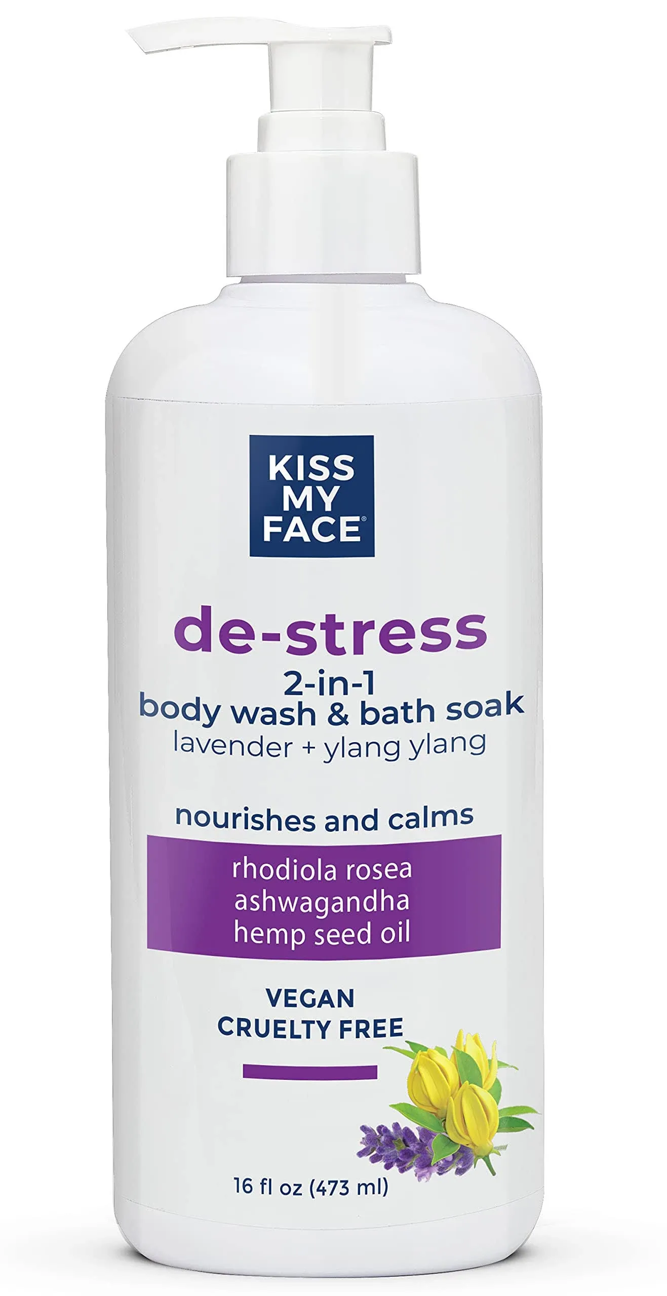 Kiss My Face: Body Wash  Lavender Ylang, 16 Oz