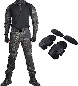 HAN·WILD Men's Military Uniform Tactical Suit Combat Shirts and Pants BDU Airsoft ...