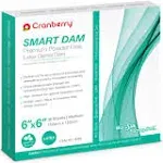 Cranberry CR8166NS Smart Dam Latex Powder-Free, Unscented, 6X6, Blue (Pack of 36