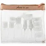 Miamica TSA Compliant Travel Bottles and Toiletry Bag Kit Clear/Rose Gold