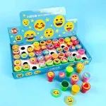 Tiny Mills 50 Pcs Emoji Assorted Stamps for Kids Self-Ink Stamps (50 Different Designs) for Emoji Birthday Party Favors,Goodie Bag Pinata Fillers, Game Prizes, Classroom Rewards, Teacher Stamps