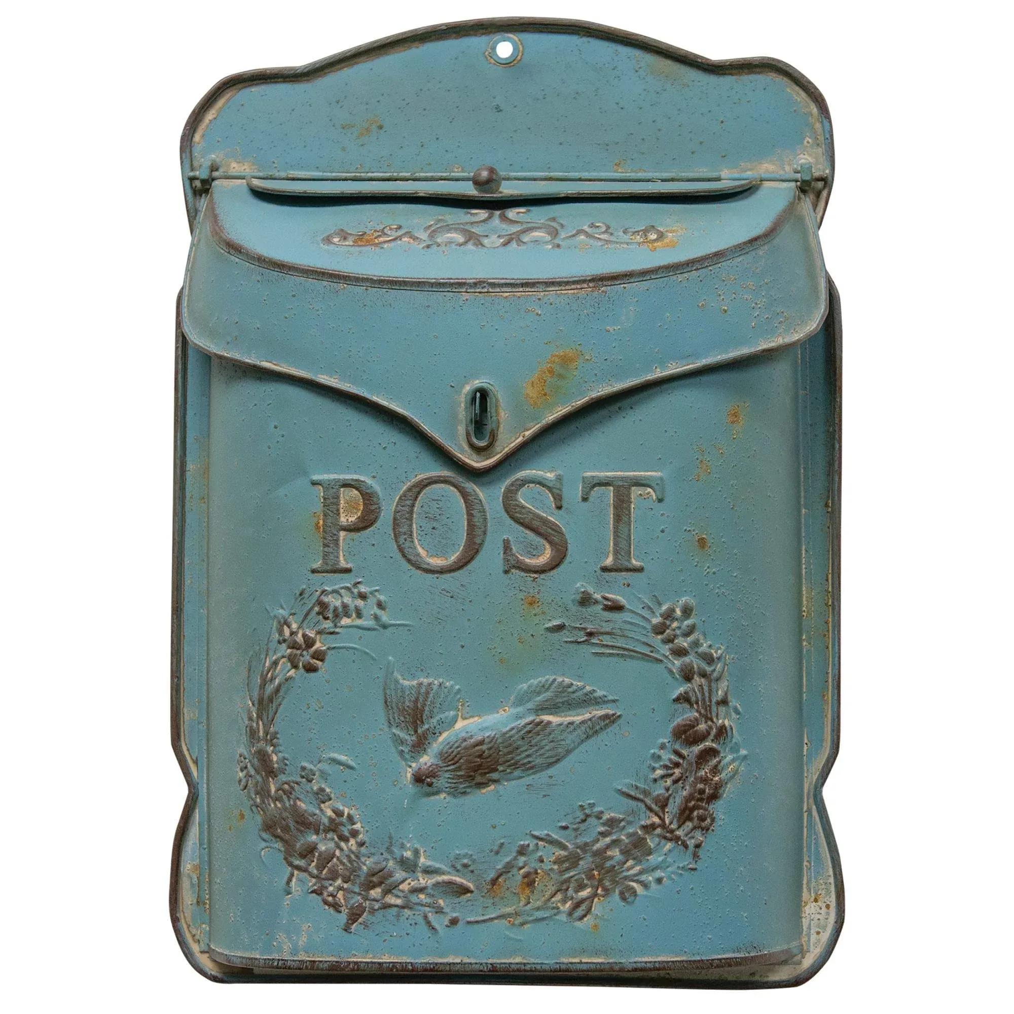 CWI Gifts Rustic Blue Post Box