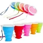 5 Pack Silicone Collapsible Travel Water Cupportable Camping Cup With Lids Food 