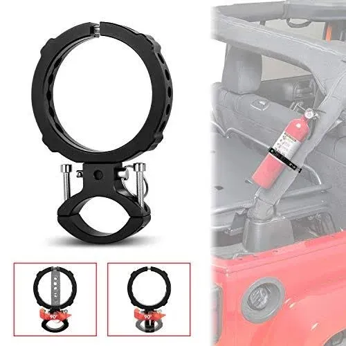 1PCS Fire Extinguisher Mount, EBESTauto Compatible for Adjustable Jeep Fire Extinguisher Bracket Fit for 3 Inch or 3.25 Inch Fire Extinguisher Bottle Bracket fit for UTV with 1.75''-2'' Round