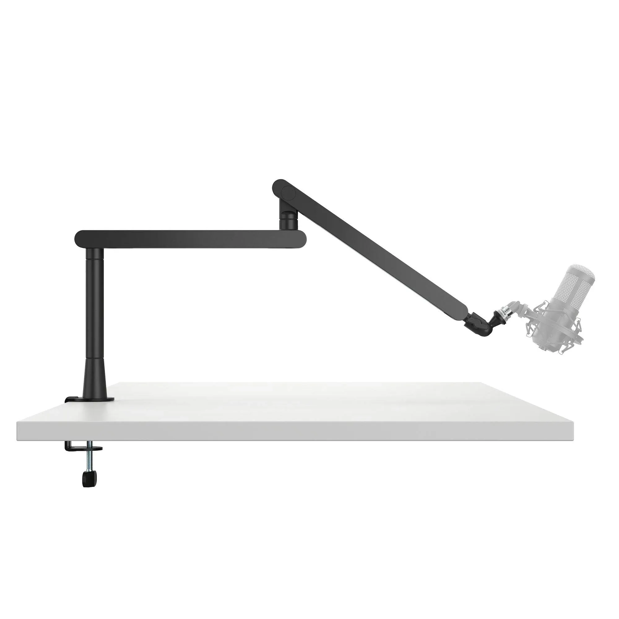 Mount-It! Mic Arm, Microphone Boom Arm, Adjustable Full Motion Mic Desk Mount, for Streaming, Gaming, Podcast, Recording, 3/8" and 5/8" Compatible, Low Profile Design, Height up to 27.8", Black