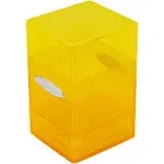 Ultra Pro - Glitter Yellow Satin Tower Deck Box: Compact, Secure & Durable Glitter Finish, Holds 100+ Cards, Snap-Fit Locking, Protects Collectible Cards, Sports Cards & Gaming Cards