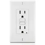 GE 32075 15A Tamper-Resistant Self-Test GFCI Outlet (White)