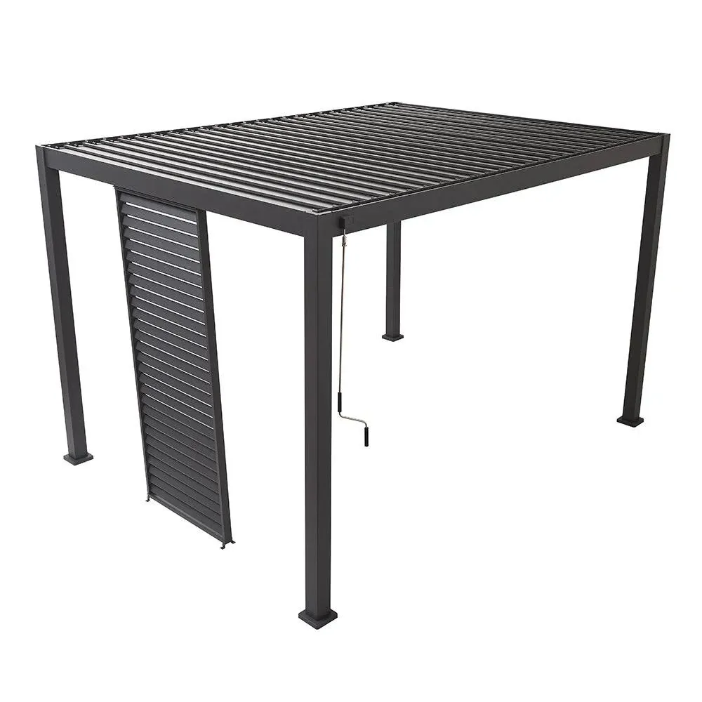 Mirador 10'x10' Pergola Accessories Aluminum Louvered Fixed Shutter Wall ...