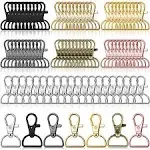 Swivel Clasp Hooks, Anezus 80Pcs Key Chain Clip Hooks, D Ring Clip Lanyard Hardware for Keychain Making, Lanyard Making, Purse Hardware, DIY Craft (3/4” Inside Width)