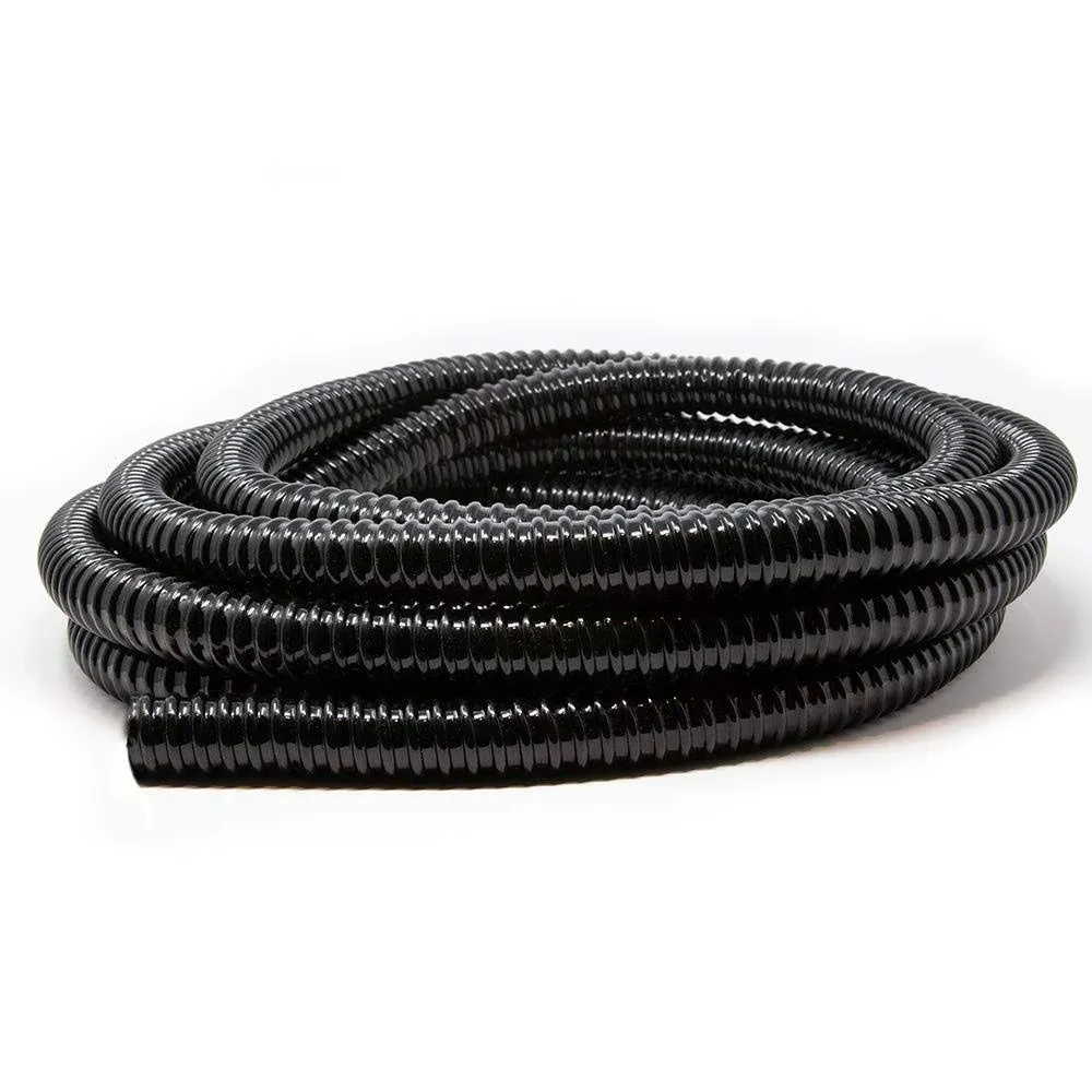 Spaces Places 2010BC 1 Inch by 20 Feet Corrugated Vinyl Tubing for Water Garden or Pond, UV Resistant, Black