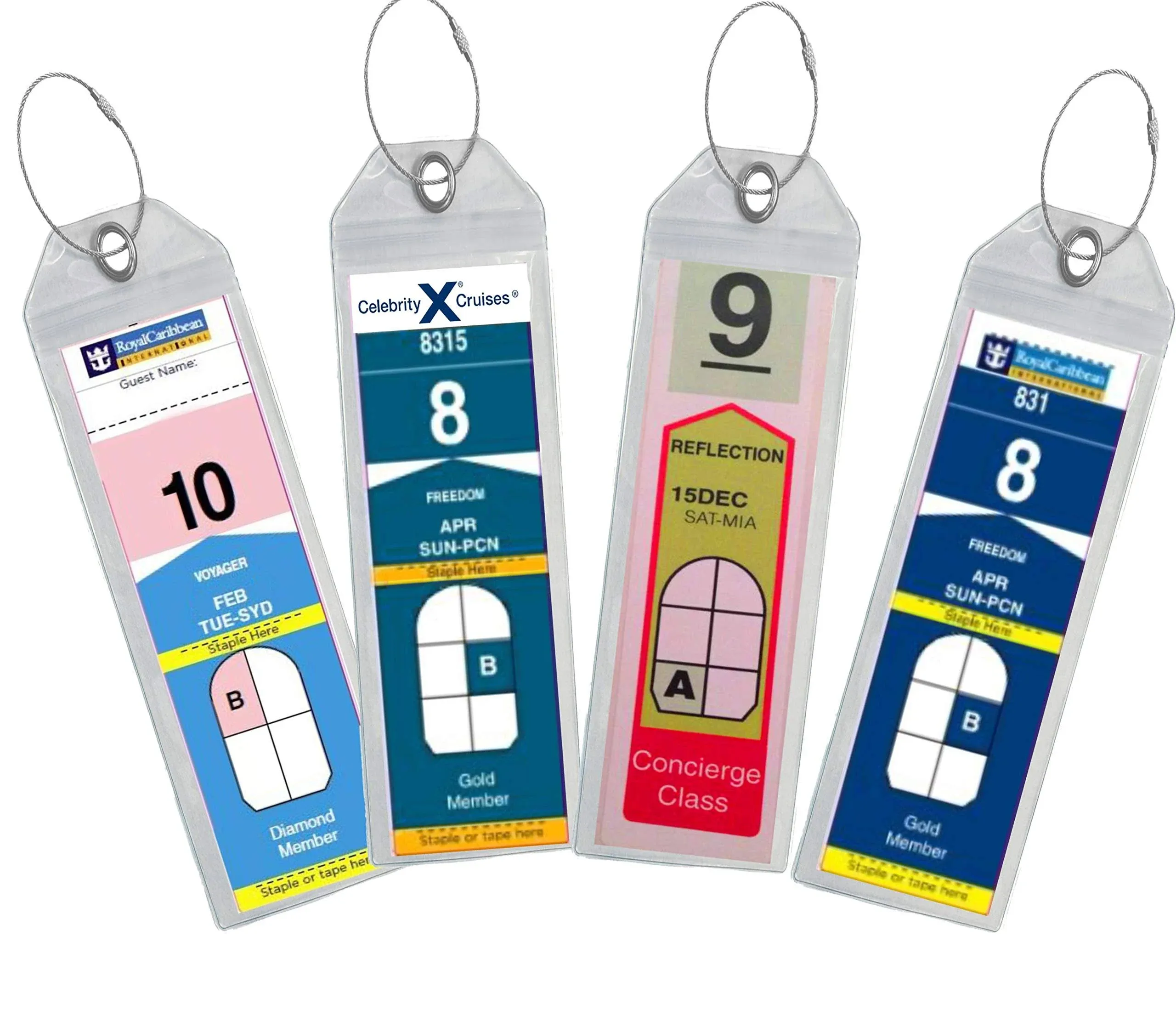 Highwind Luggage Tags for Suitcases - Durable and Waterproof Cruise Accessories, Secure Tags for Suitcases, Ideal for Celebrity Cruise Luggage Tags and Other Cruise Lines - 8 Pack