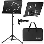 CAHAYA 2 in 1 Dual Use Sheet Music Stand &amp; Desktop Books Stand w/ Carrying Bag