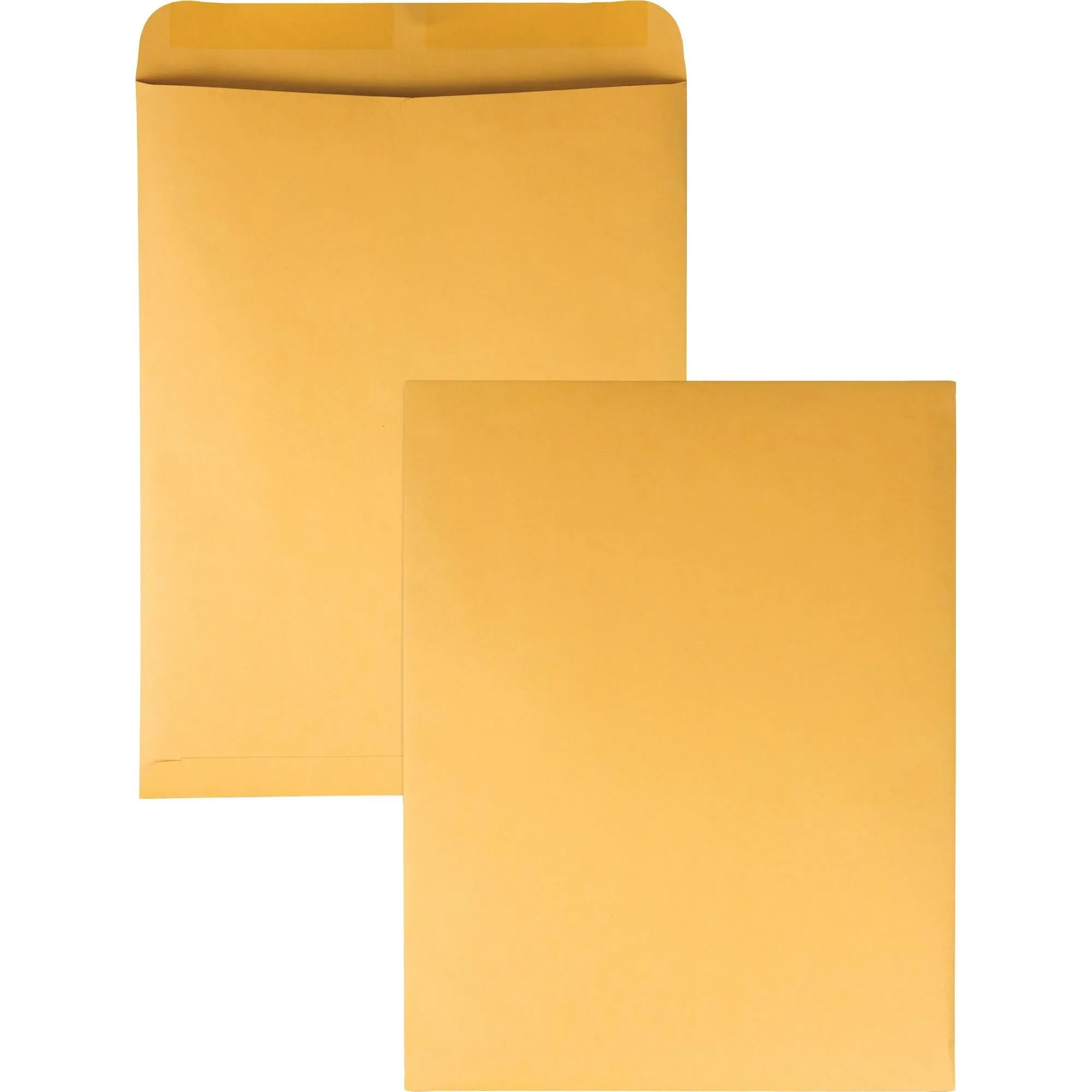 Catalog Envelope, 28 lb Bond Weight Kraft, #15 1/2, Square Flap, Gummed Closure, 12 x 15.5, Brown Kraft, 100/Box