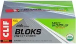 CLIF BLOKS - Salted Watermelon Flavor with 2X Sodium - Energy Chews - Non-GMO - Plant Based - Fast Fuel for Cycling and Running - Quick Carbohydrates and Electrolytes - 2.12 oz. (18 Count)