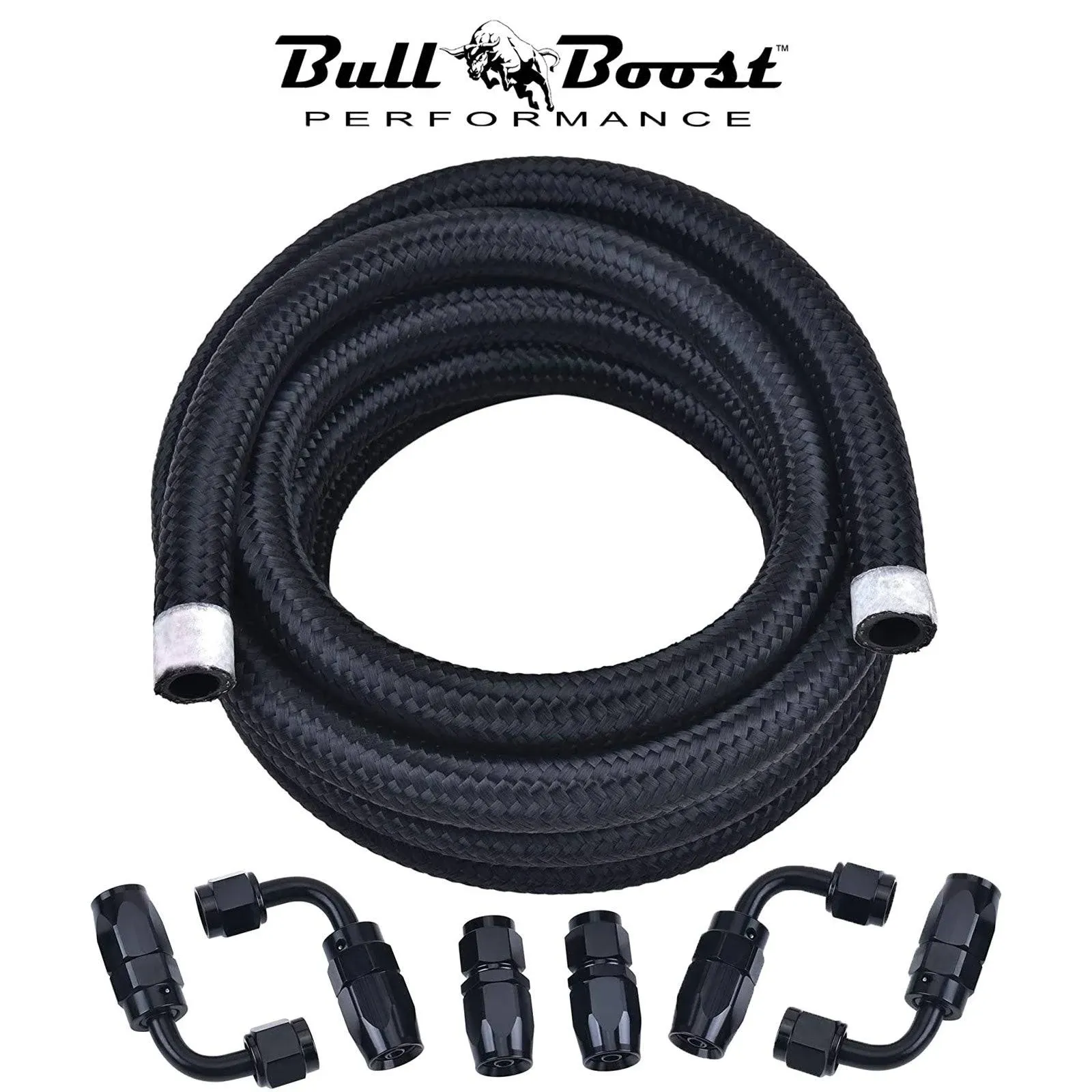 10AN Fuel Line Kit,10AN Oil/Gas/Fuel Nylon Steel Braided Fuel Hose 5FT(1/2Inch ID)