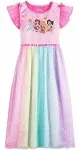 Disney Girls' Fantasy Nightgown Princess Dress Pajama, Rainbow - Princesses, Size 2T