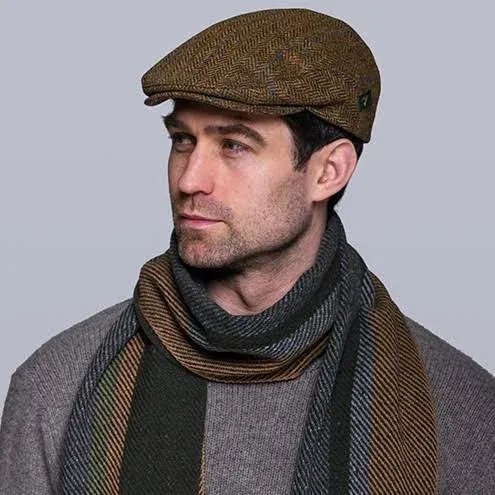 Mucros Weavers Irish Tweed Trinity Flat Cap 100% Wool Touring Newsboy Hat