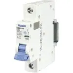 ASI AC Miniature Circuit Breaker - 1 Pole DIN Rail Mount 6 Amp 240 Volt Unit with Shock-Proof Terminations, Trip Curve C, L1 and Neutral Circuits