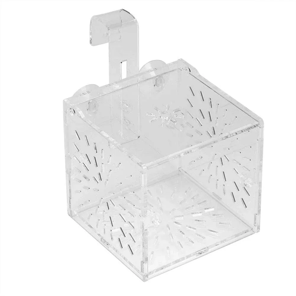 Fish Separation Breeder Box, Acrylic Transparent Fish Breeding Isolation Box Aquarium Hatchery Incubator Holder(A-10x10x10cm)