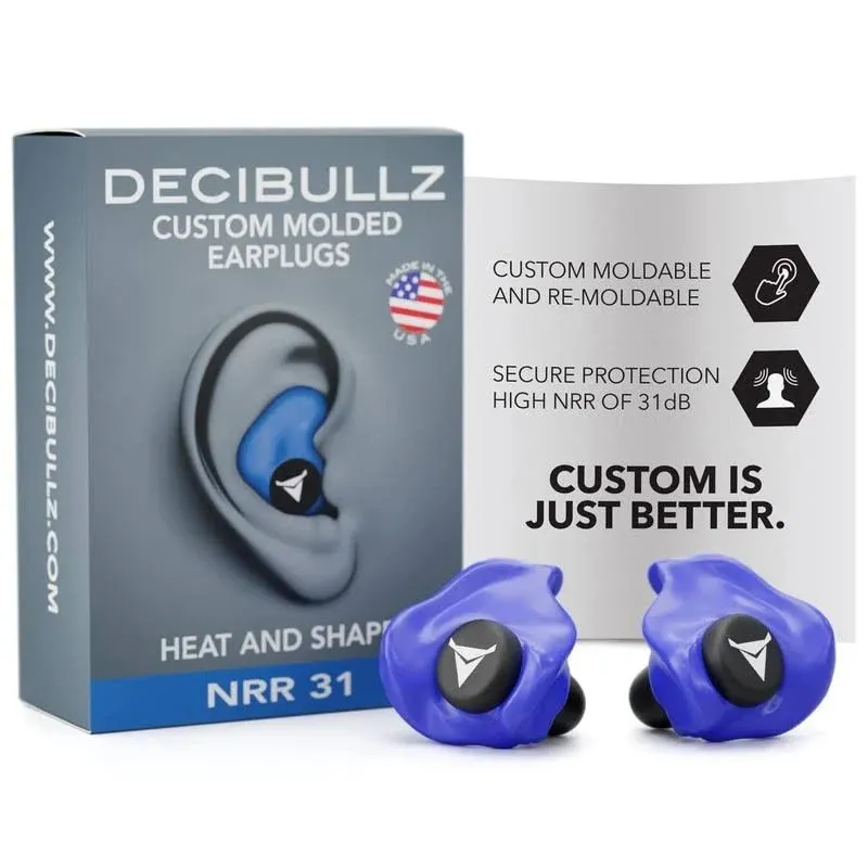 Decibullz - Custom Molded Earplugs, 31dB Highest NRR, Comfortable Hearing ...