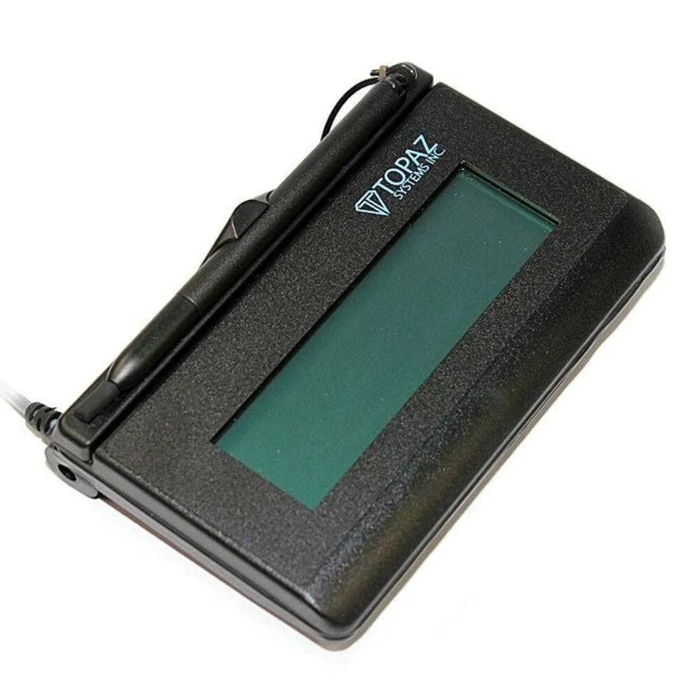 Topaz SignatureGem LCD 1x5 T-LBK462 Series Virtual Serial via USB BackLit T-LBK462-BSB-R Signature Capture Pad