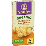 Annie's Macaroni & Cheese, Organic, Shells & Real Aged Cheddar - 6 oz