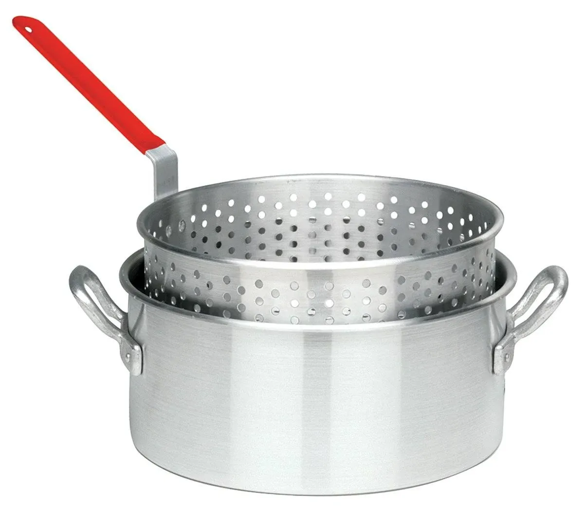 Bayou Classic 10 Quart Aluminum Fry Pot and Basket with Cool Touch Handle